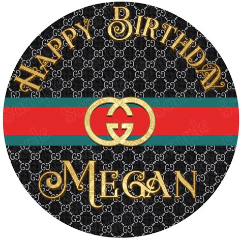 gucci edible cake topper|Gucci cake topper round.